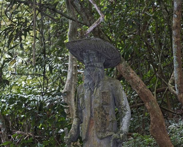 smLuangPN1555 Statue at the grave site of Henri Mouhout, a French naturalist and explorer of the 19th century, who died during an expedition at river Nam Khan nearby Luang...