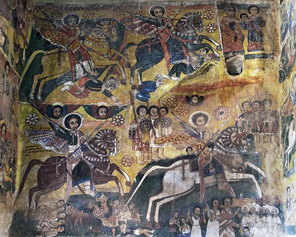 smgva_ET_x3228_g Equestrian Saints galopping, top row: Saint Victor (Fikitor the Martyr), Saint Aboli (rechts), lower row: Saint Theodore the Oriental (Banadlewos), Saint Georg...