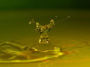 Highspeed photography Abstract shapes formed when a drop is hitting a water surface