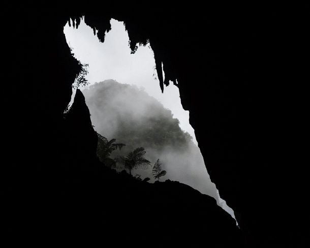 sm_deercave_0014 Looking outside through the mouth of Deer cave, Gunung Mulu National Park, Sarawak, Borneo, Malaysia